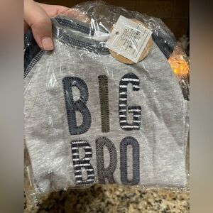 Mud Pie, BIG BROTHER RAGLAN TEE SMALL (12-18M), NWT